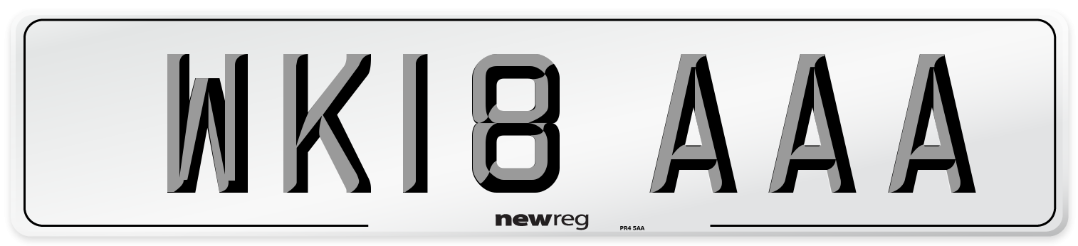 WK18 AAA Number Plate from New Reg
